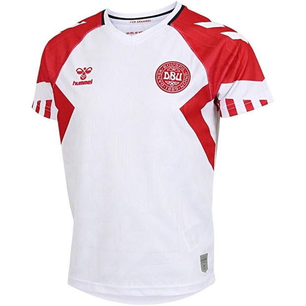 Tricou Deplasare Hummel Denmark 2023 Juniors alb rosu