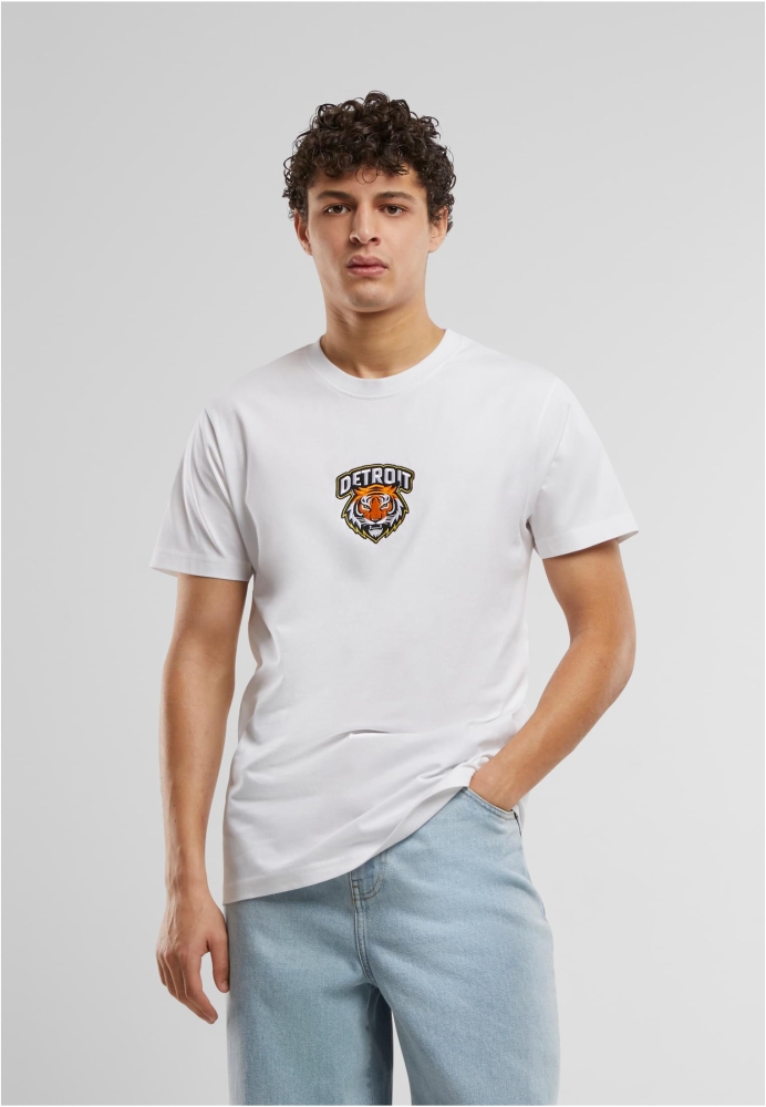 Tricou Detroit Tiger Head Patch alb Mister Tee