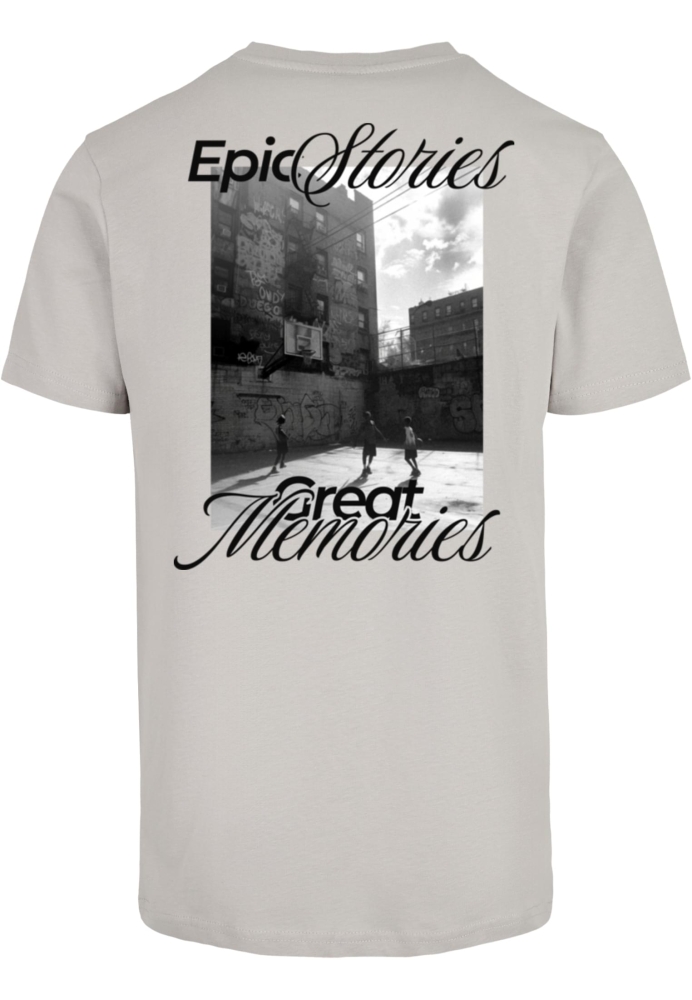 Tricou Epic Stories Great Memories gri Mister Tee