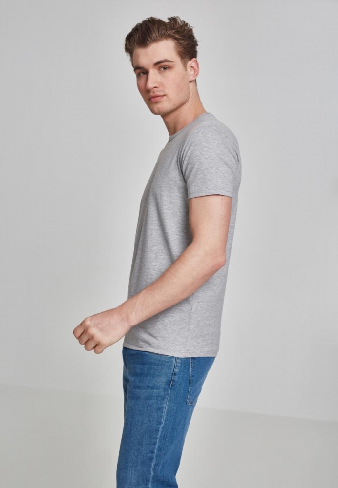 Tricou Fitted Stretch gri Urban Classics