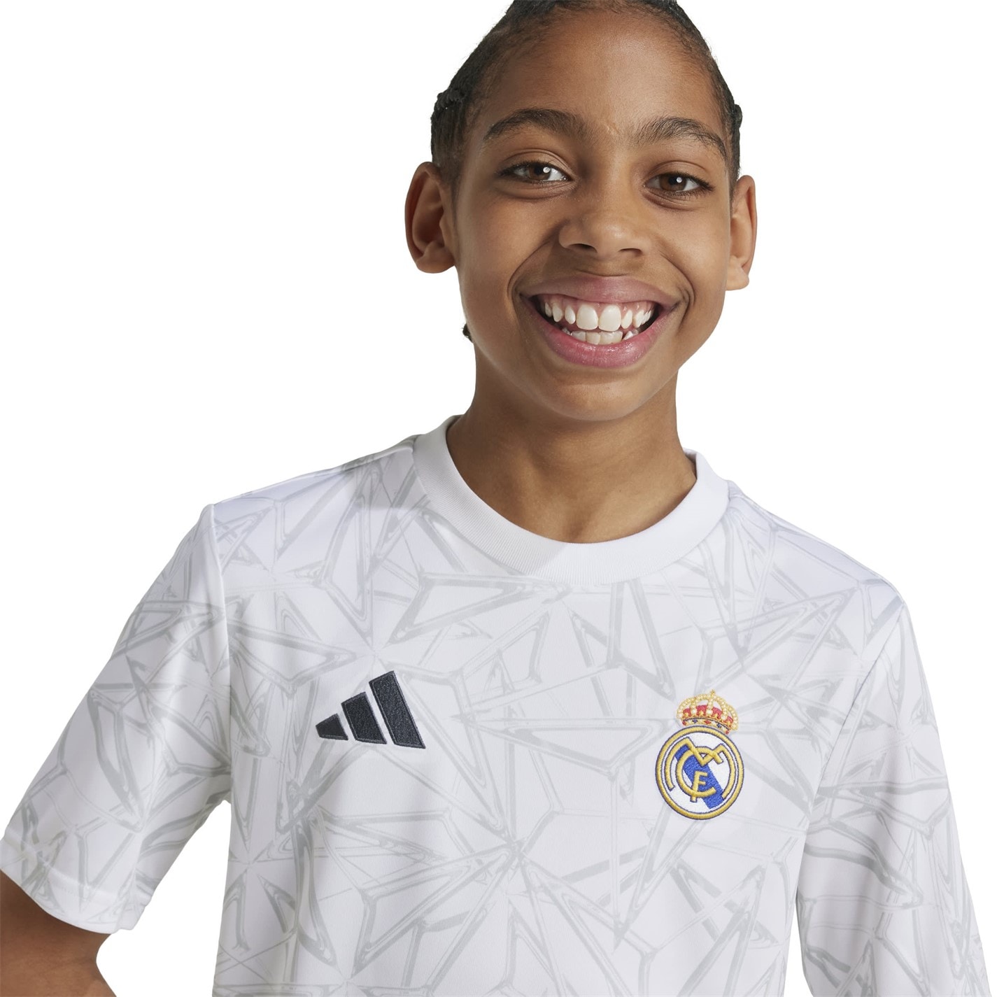 Tricou fotbal adidas Real Madrid 2024 2025 Juniors alb