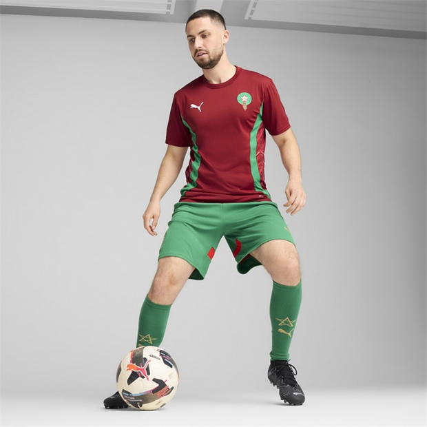 Tricou fotbal Puma Morocco 2025 pentru adulti rosu verde