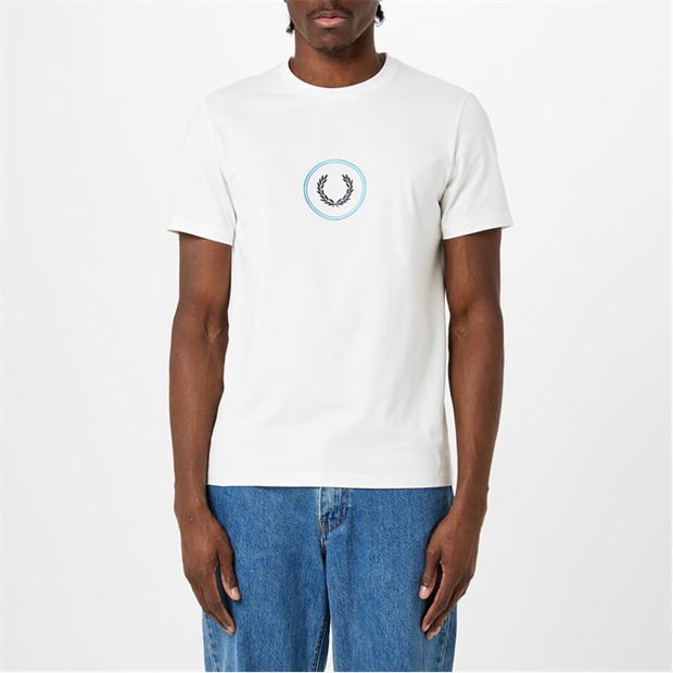 Tricou Fred Perry Branding snow alb