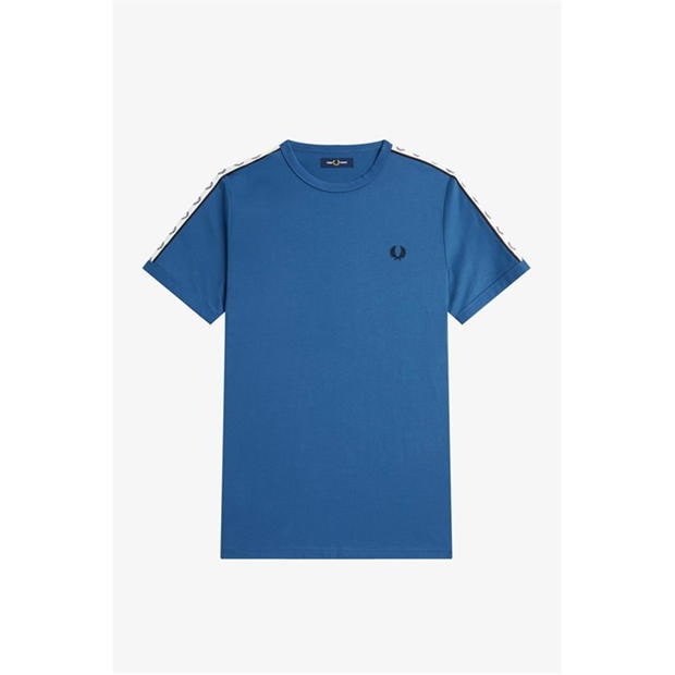 Tricou Fred Perry Taped Ringer albastru