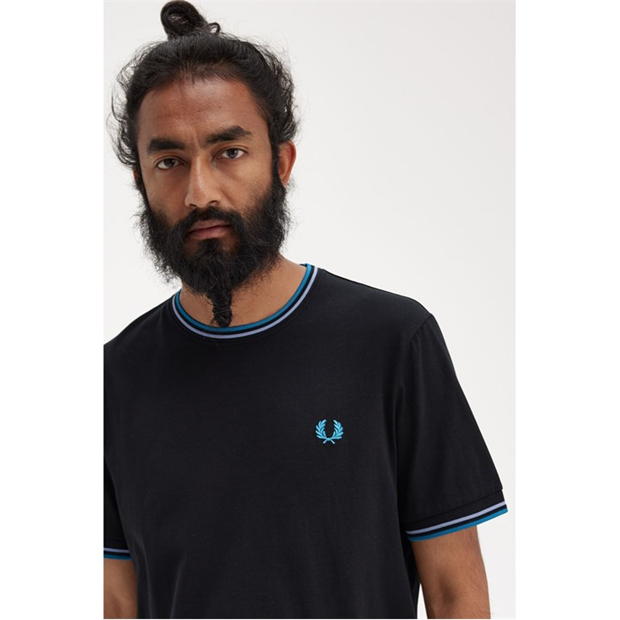 Tricou Fred Perry Twin Tipped negru gri v18