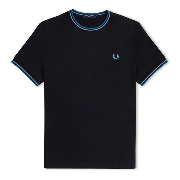 Tricou Fred Perry Twin Tipped negru gri v18