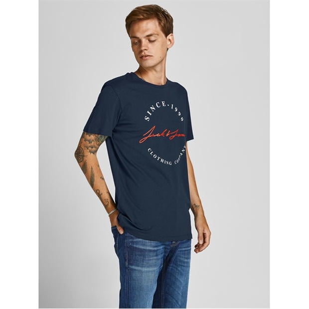 Tricou Jack and Jones 5-. maneca scurta pentru Barbati alb gri visiniu kaki bleumarin