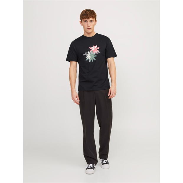 Tricouri Tricou cu imprimeu Jack and Jones Printed - pentru Barbati negru