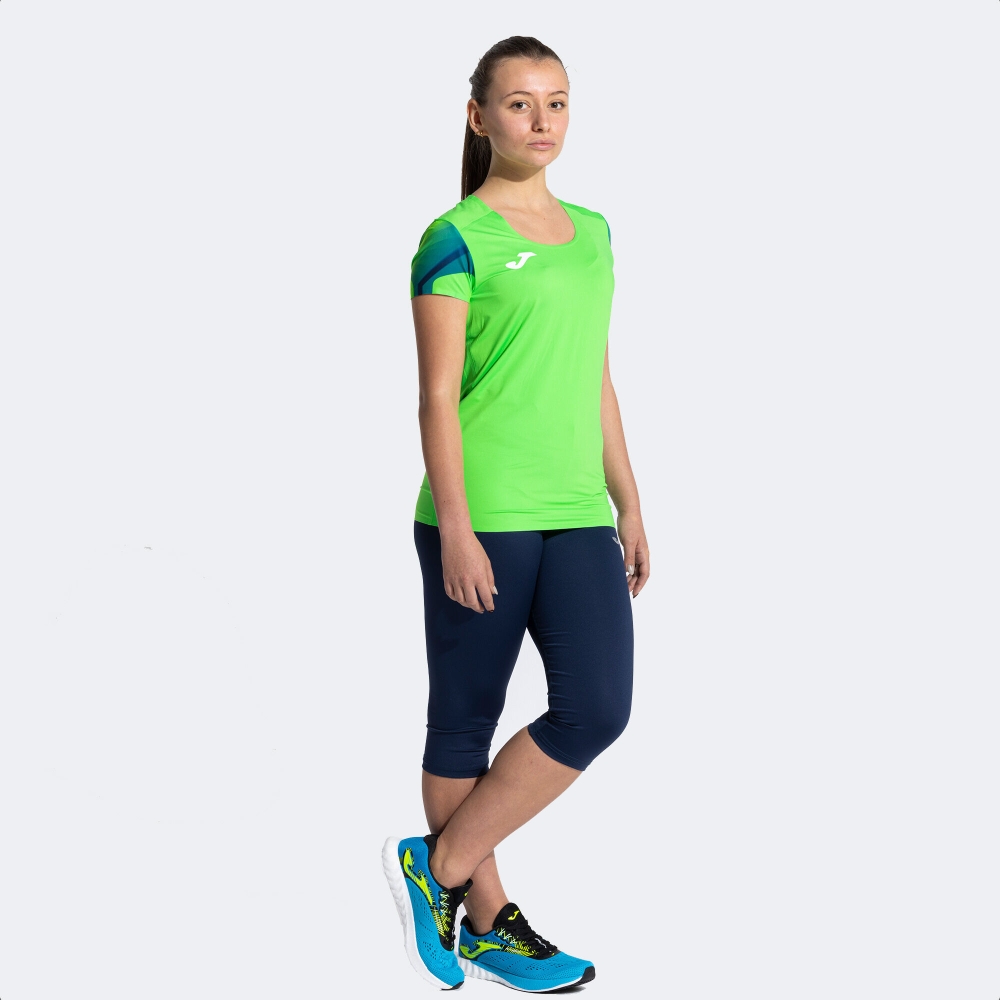 Tricou Joma Elite Xi maneca scurta Fluor verde bleumarin fosforescent