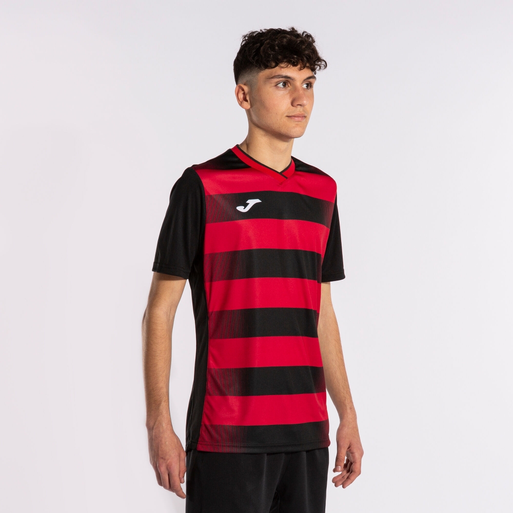 Tricou Joma Europa V maneca scurta negru rosu