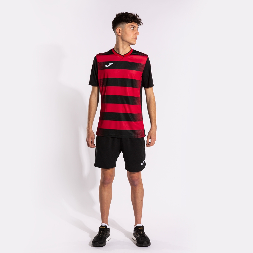 Tricou Joma Europa V maneca scurta negru rosu