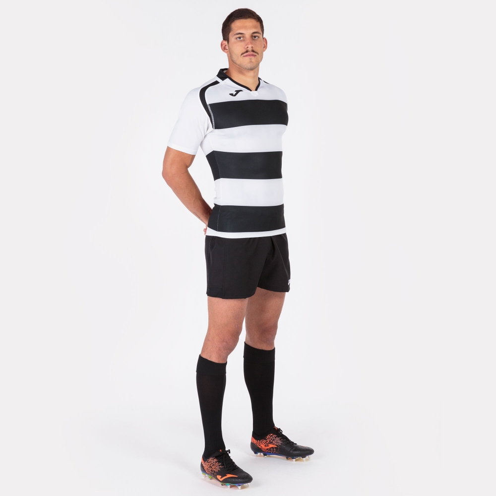 Tricou Rugby Joma negru-alb cu maneca scurta