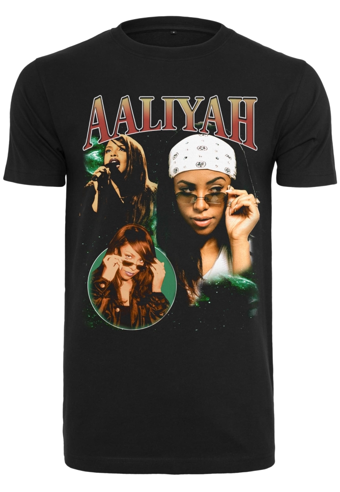 Tricou larg Aaliyah Retro negru Mister Tee