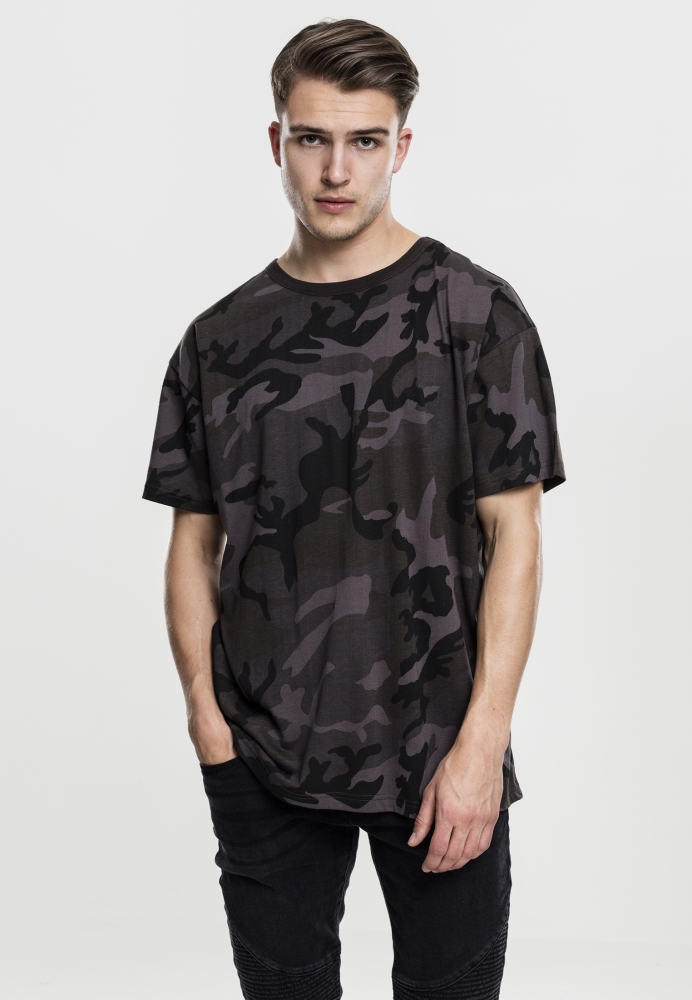 Tricou larg Camo inchis camuflaj Urban Classics