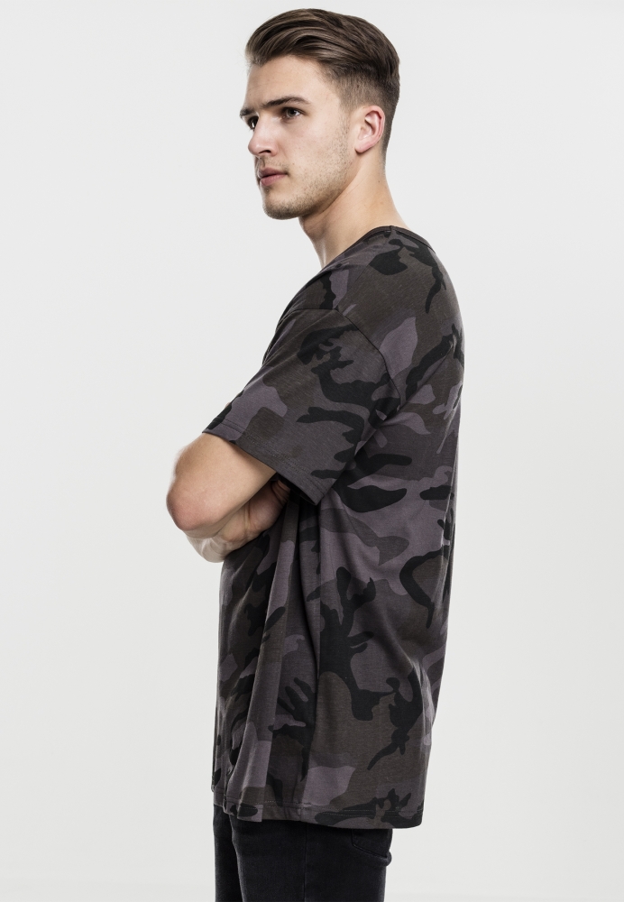 Tricou larg Camo inchis camuflaj Urban Classics