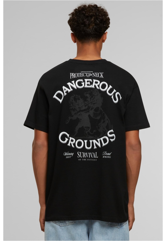 Tricou larg Dangerous Grounds negru Mister Tee