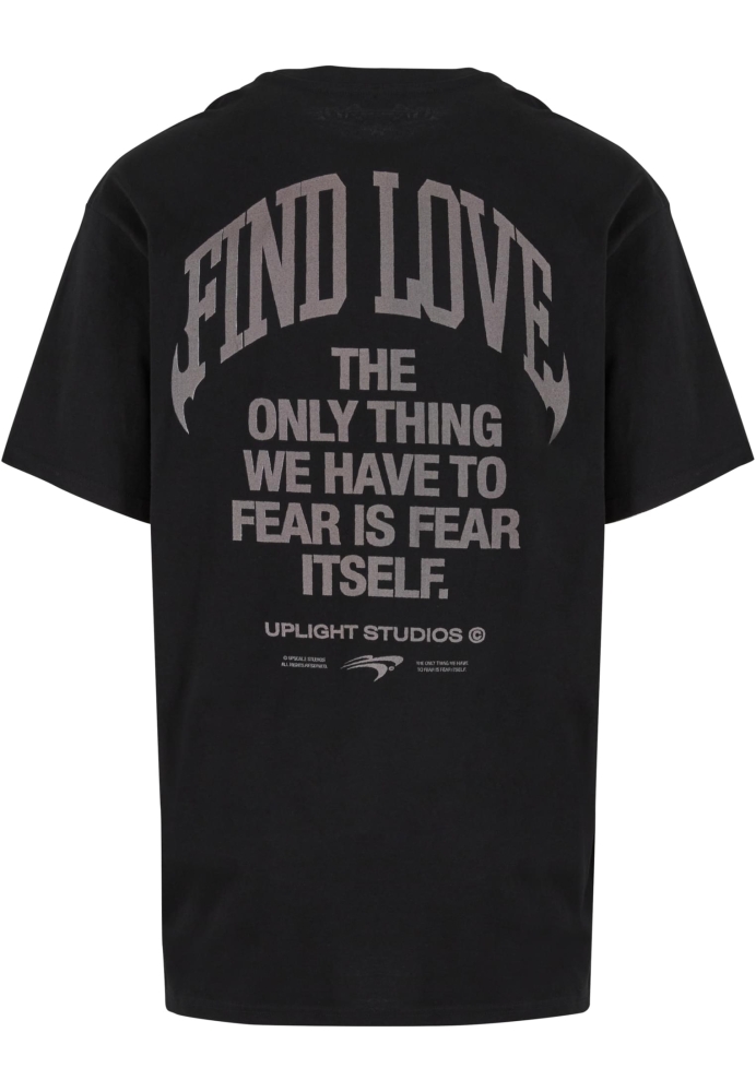 Tricou larg Find Love negru Mister Tee