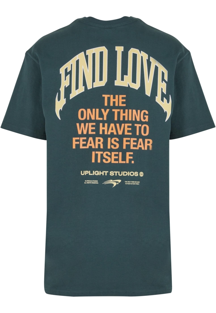 Tricou larg Find Love verde Mister Tee