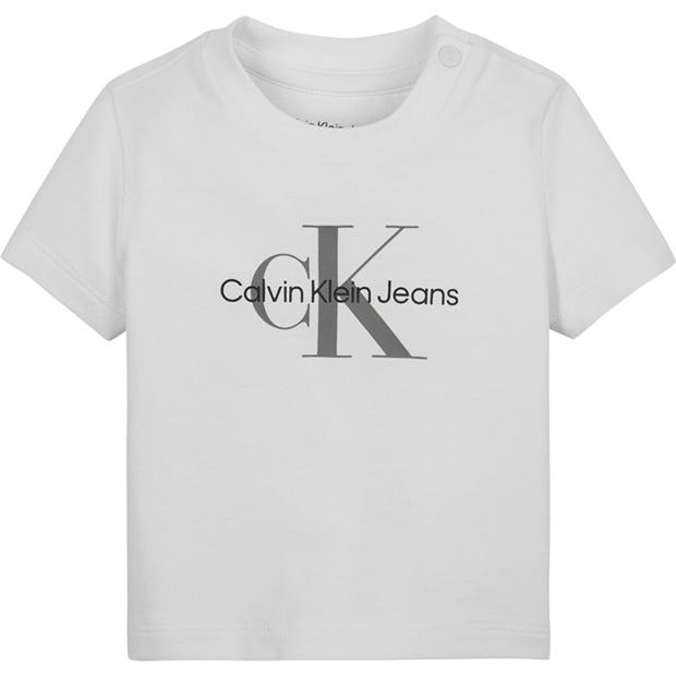 Tricou maneca scurta Calvin Klein Jeans Calvin Klein Jeans Monogram alb yaf