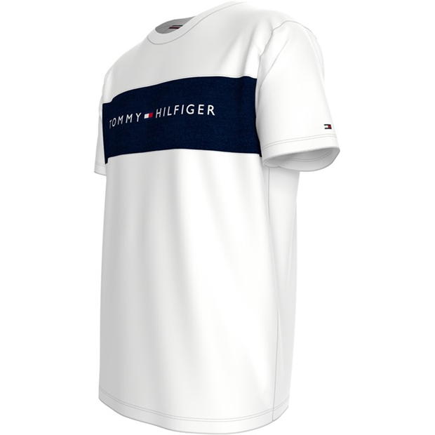 Tricou Tommy Hilfiger bumbac Panel alb bleumarin