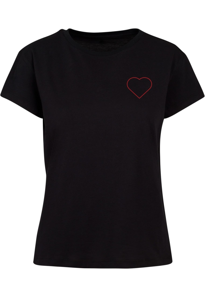 Tricou MHSS Herz Rot 2 pentru Femei negru Merchcode