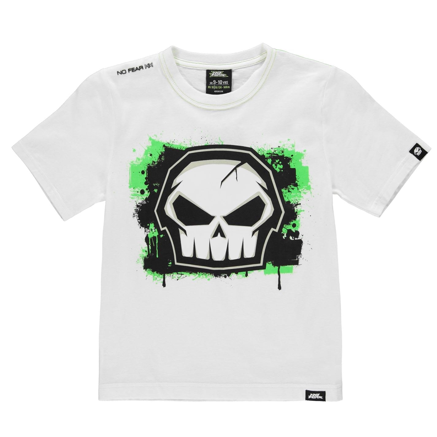 Tricou No Fear Core imprimeu Graphic pentru baietei alb