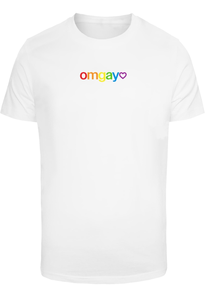 Tricou OMGay Rainbow Pride alb Mister Tee