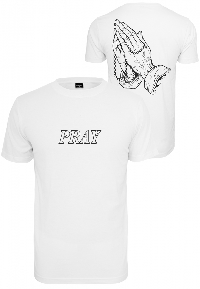 Tricou Pray Hands alb Mister Tee