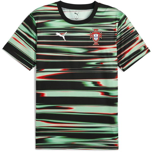 Tricou Puma Portugalia Pre Match 2025 pentru adulti negru alb