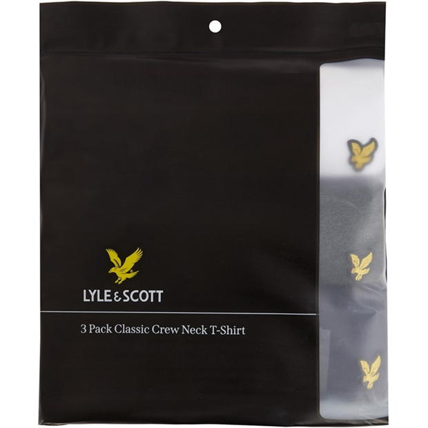 Tricou Set de 3 Lyle and Scott pentru barbati alb gri nax051