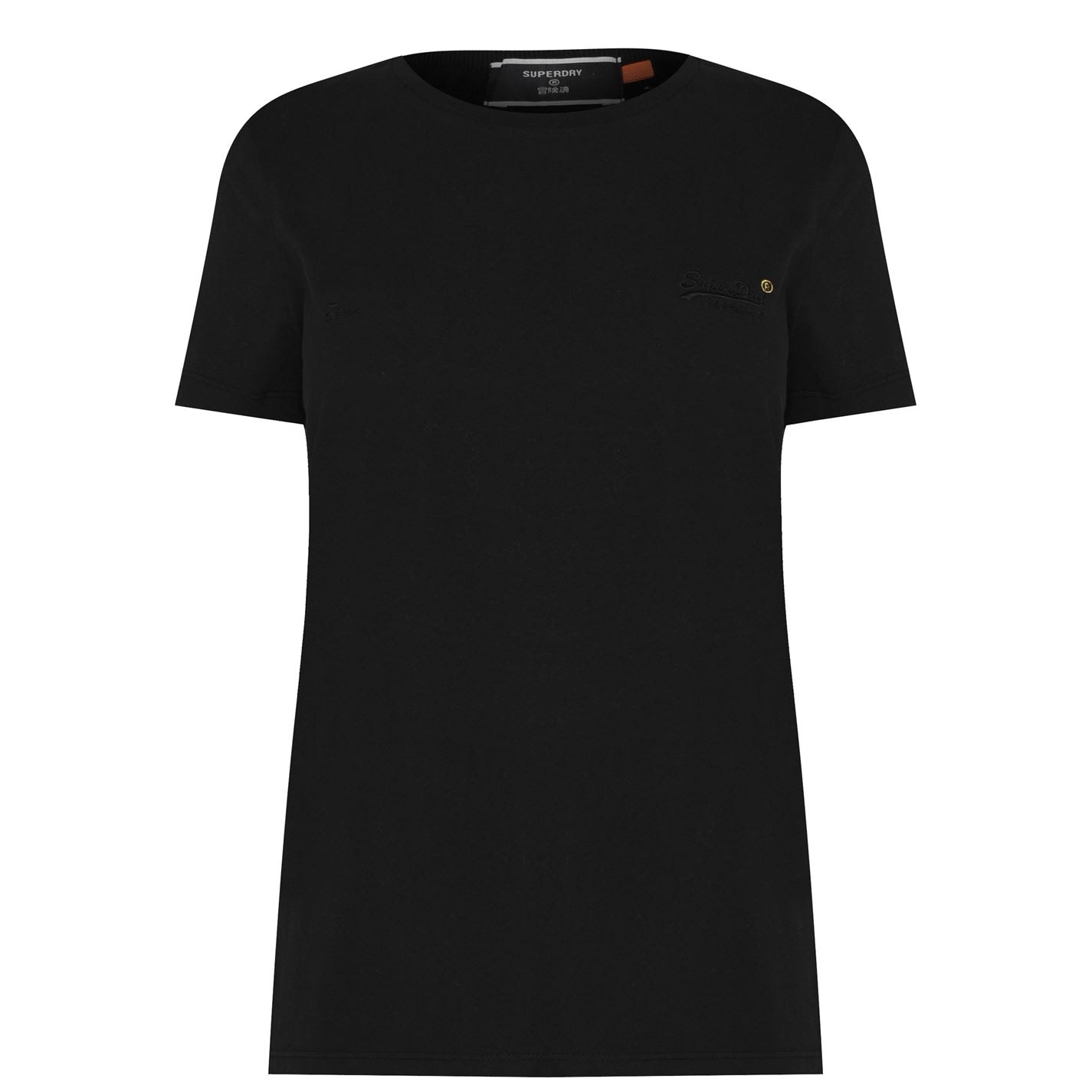 Tricou Superdry portocaliu Label negru 02a