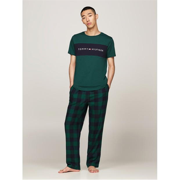 Tricou Tommy Hilfiger bumbac Panel verde albastru l6k