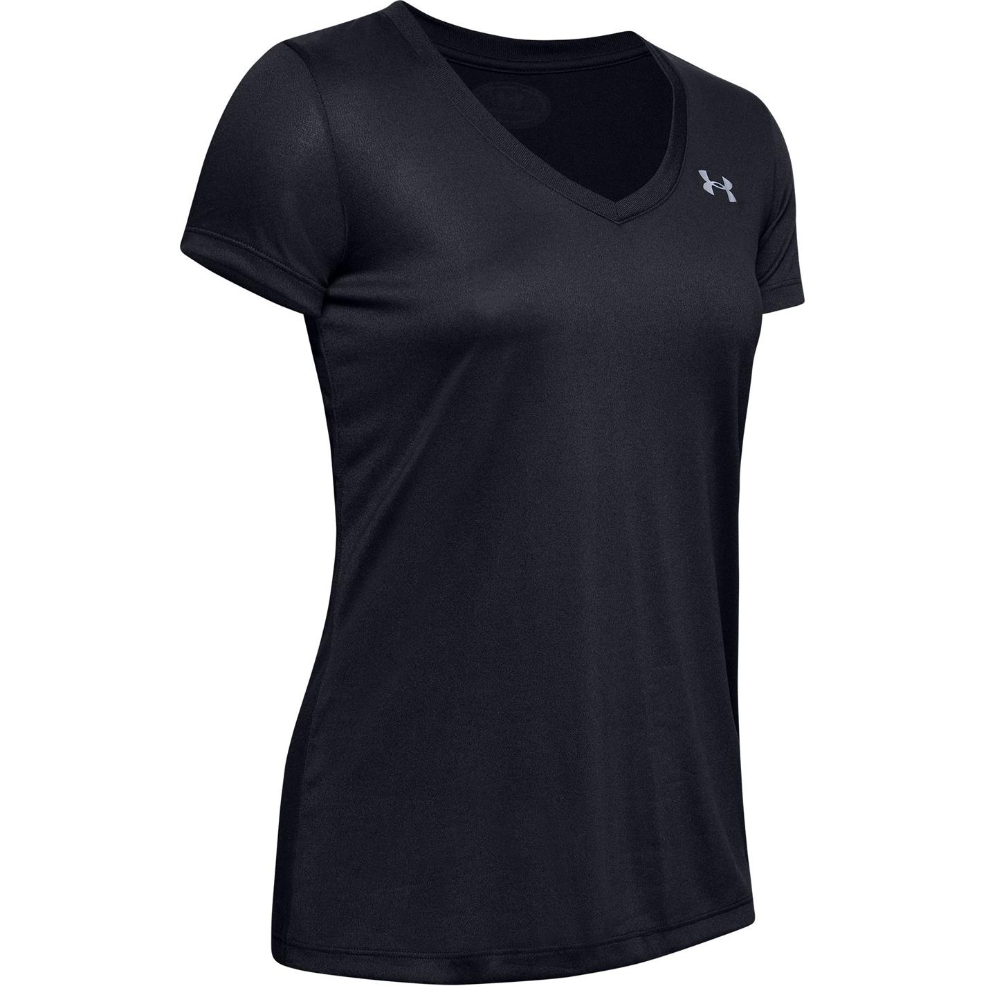 Under ARMOUR Tech™ decolteu in V maneca scurta pentru femei negru