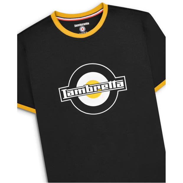 Tricou urban Ringer Lambretta negru auriu