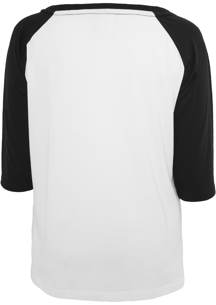 Tricouri cu maneca trei sferturi raglan alb negru Urban Classics