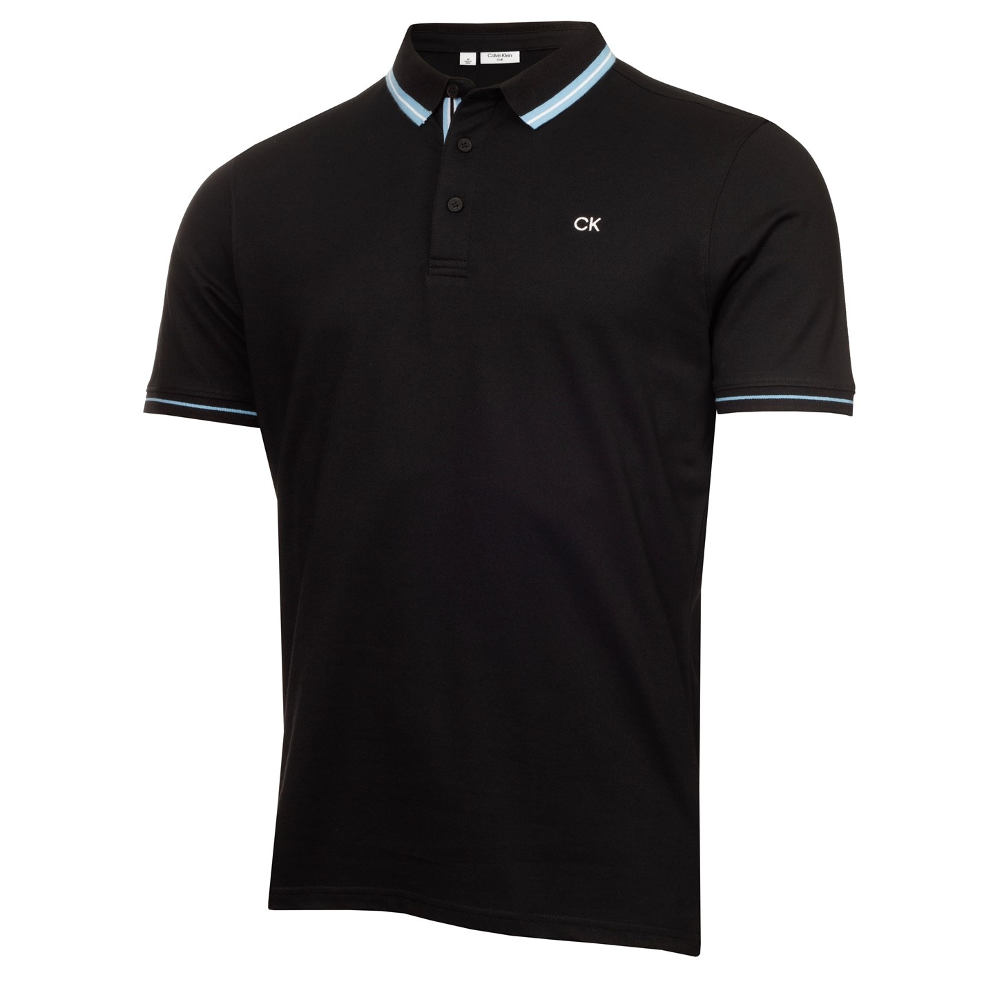 Tricouri Polo Calvin Klein Golf Monogram Piqué pentru Barbati negru