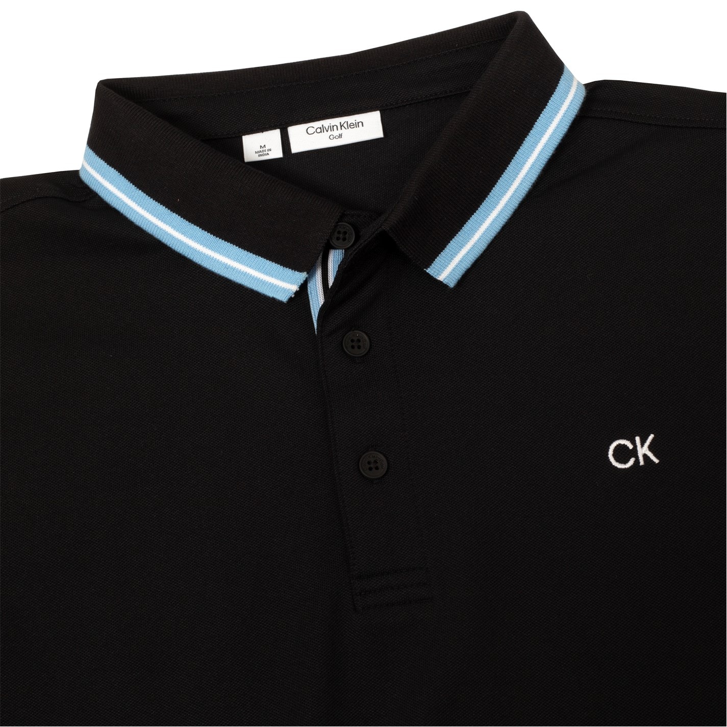 Tricouri Polo Calvin Klein Golf Monogram Piqué pentru Barbati negru