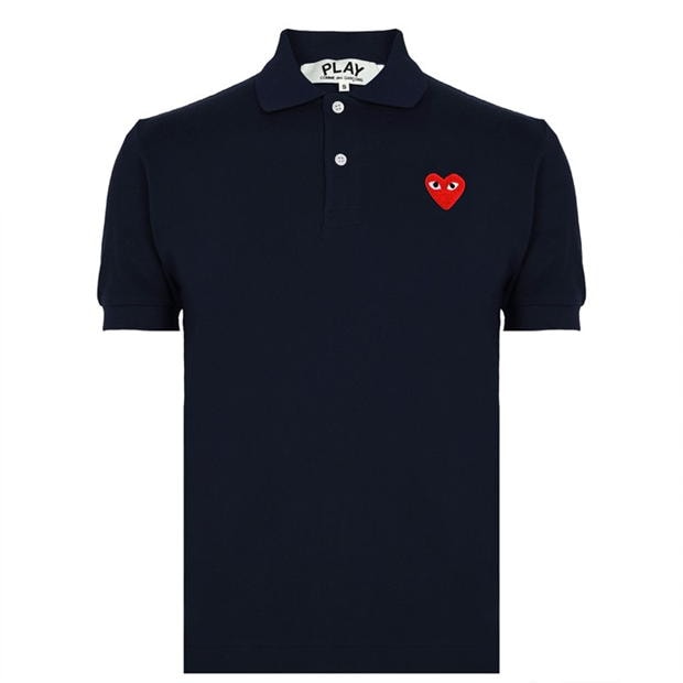 Tricouri Polo COMME DES GARCONS PLAY Embroidered Logo bleumarin rosu