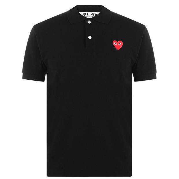 Tricouri Polo COMME DES GARCONS PLAY Embroidered Logo negru rosu