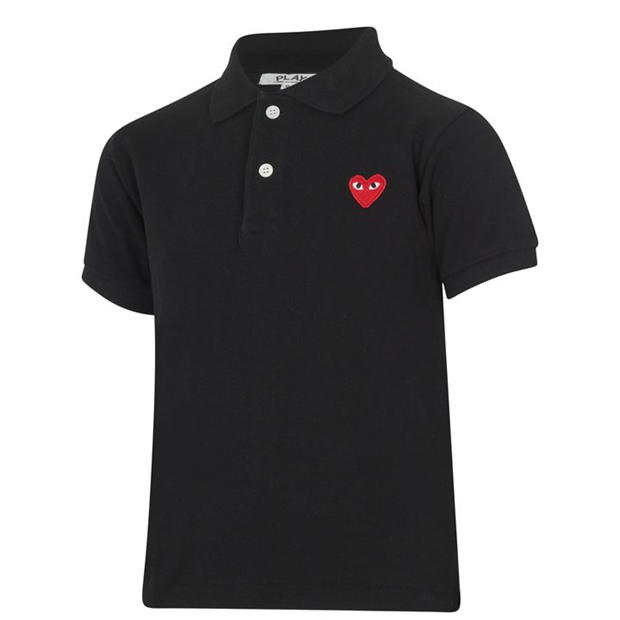 Tricouri Polo COMME DES GARCONS PLAY Peeping Heart pentru copii negru