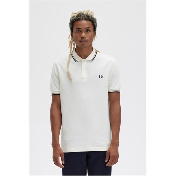 Tricouri Polo Fred Perry maneca scurta Twin Tipped alb r71