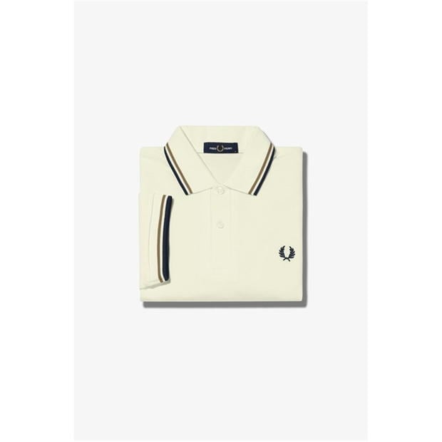 Tricouri Polo Fred Perry maneca scurta Twin Tipped alb r71