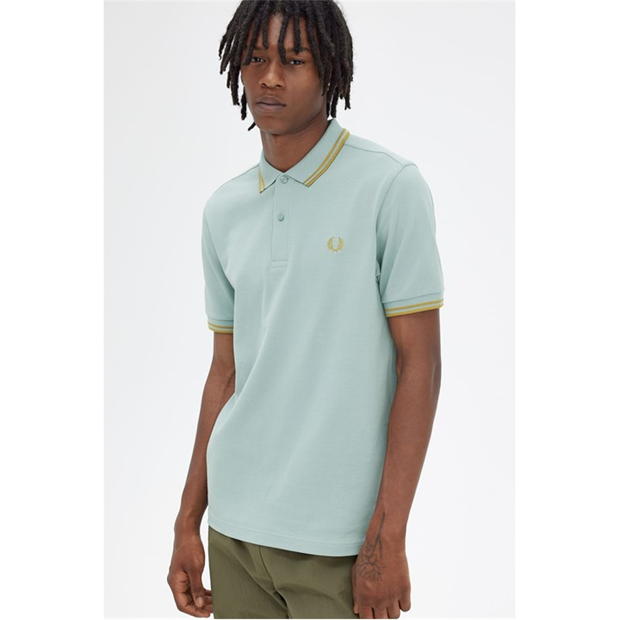 Tricouri Polo Fred Perry maneca scurta Twin Tipped albastru caraml v22