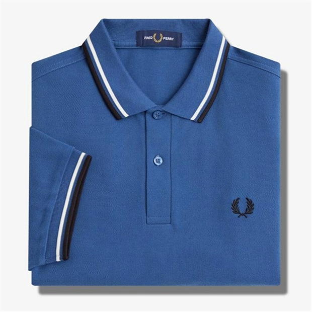 Tricouri Polo Fred Perry maneca scurta Twin Tipped albastru t47