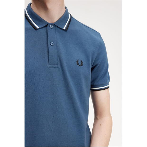 Tricouri Polo Fred Perry maneca scurta Twin Tipped albastru t47