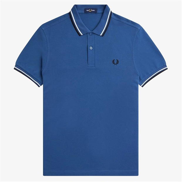 Tricouri Polo Fred Perry maneca scurta Twin Tipped albastru t47