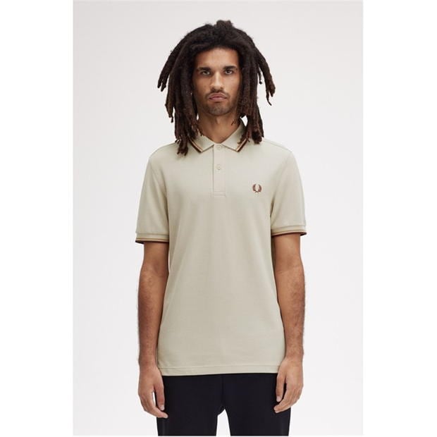 Tricouri Polo Fred Perry maneca scurta Twin Tipped bej