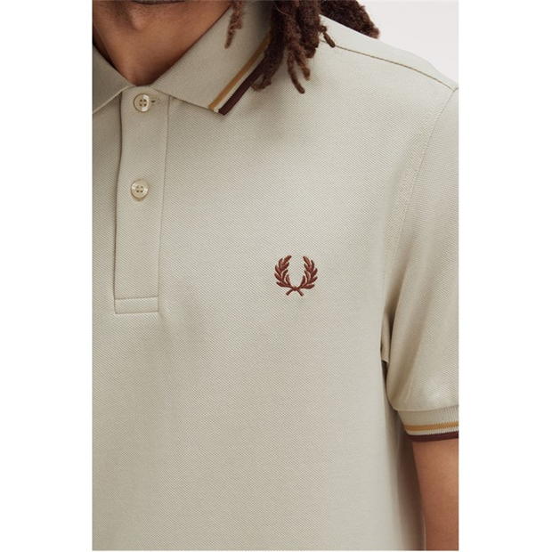 Tricouri Polo Fred Perry maneca scurta Twin Tipped bej