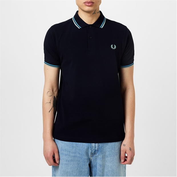 Tricouri Polo Fred Perry maneca scurta Twin Tipped bleumarin albastru s37