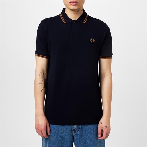 Tricouri Polo Fred Perry maneca scurta Twin Tipped bleumarin r63